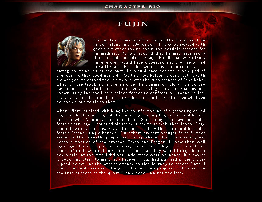 mortal kombat armageddon characters bios