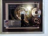 Award plaque commemorating the release of the Mortal Kombat: The Movie Soundtrack